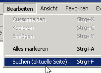 Aktuelle Seite durchsuchen