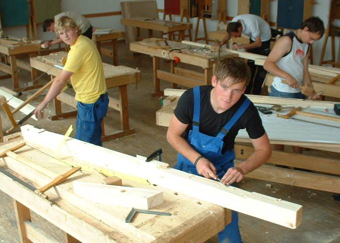 Der Bundtram für das Sprengwerk wird ausgearbeitet