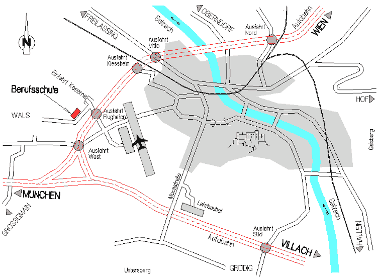 Lageplan Stadt Salzburg